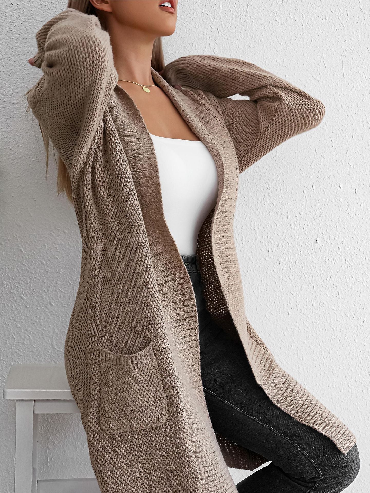 Loose Lapel Long Lazy Cardigan
