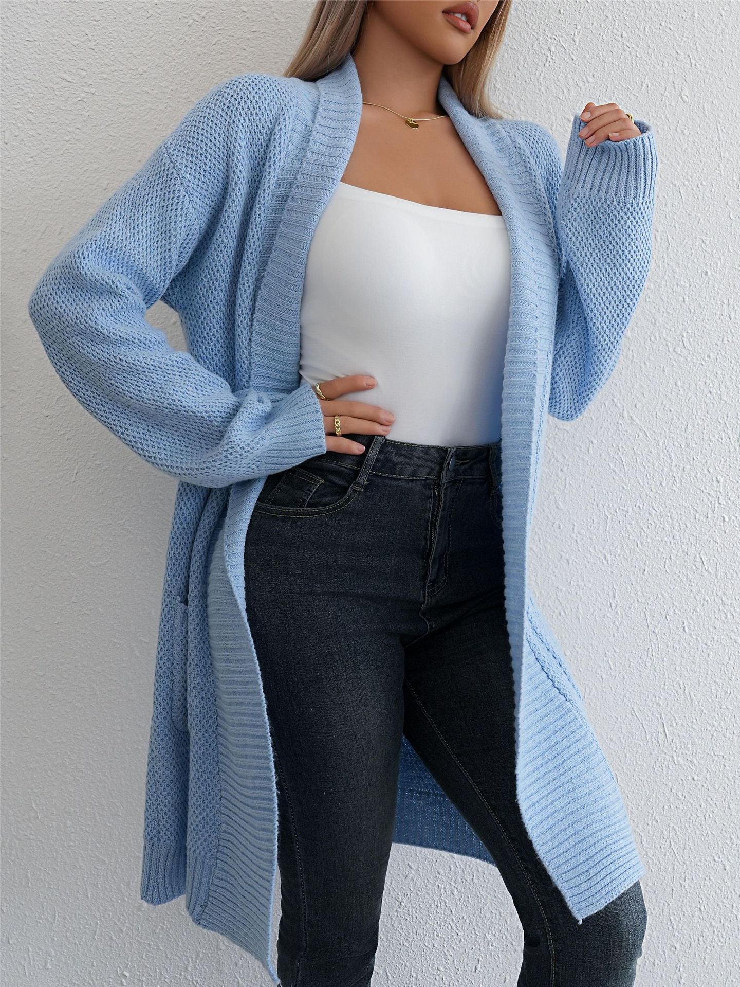 Loose Lapel Long Lazy Cardigan