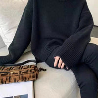 Korean Lazy High Collar Pullover