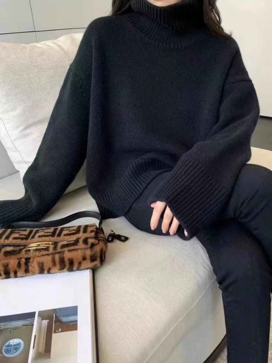 Korean Lazy High Collar Pullover