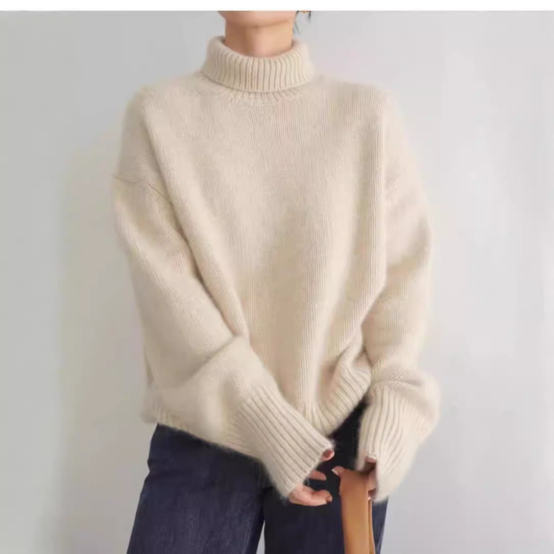Korean Lazy High Collar Pullover