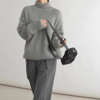 Korean Lazy High Collar Pullover