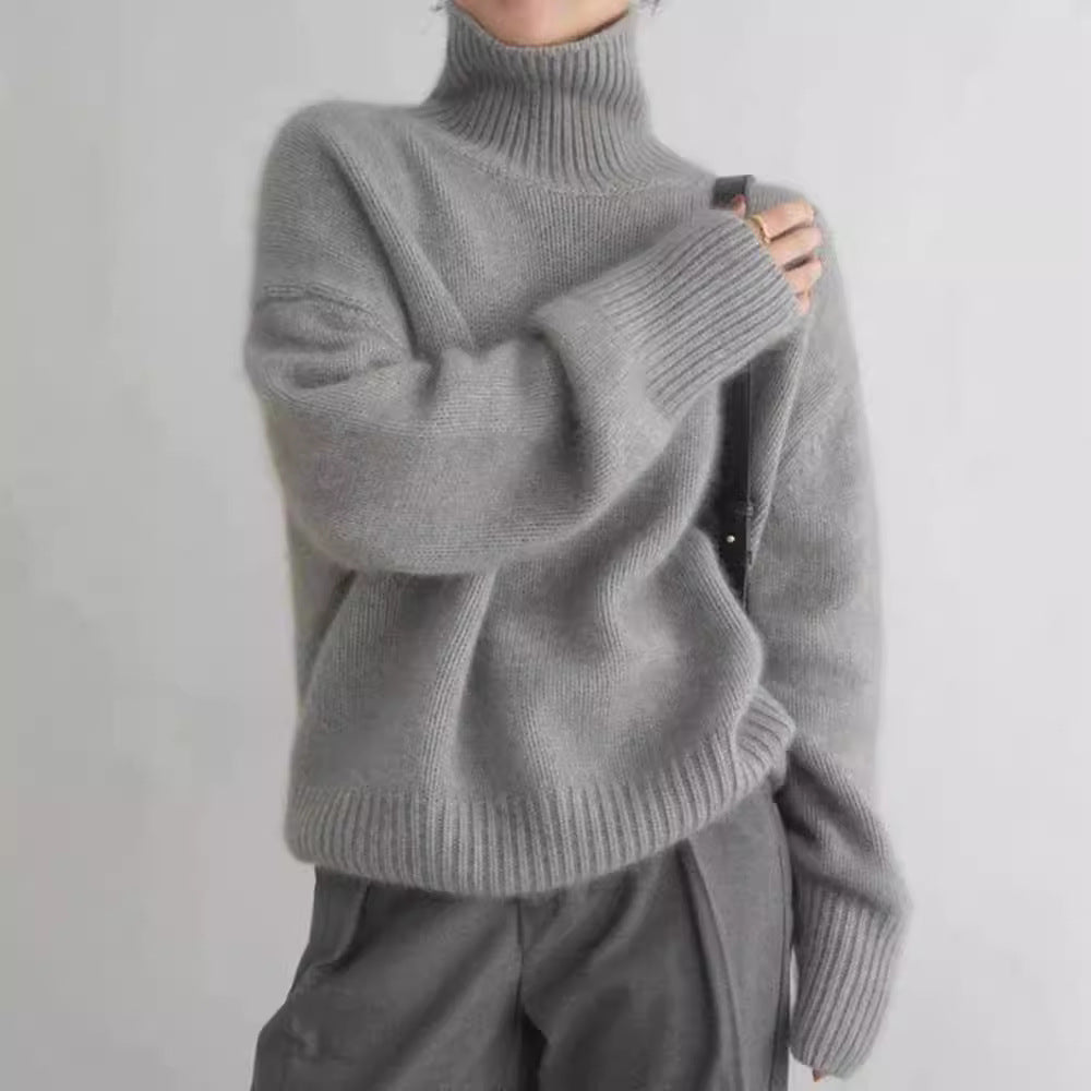 Korean Lazy High Collar Pullover