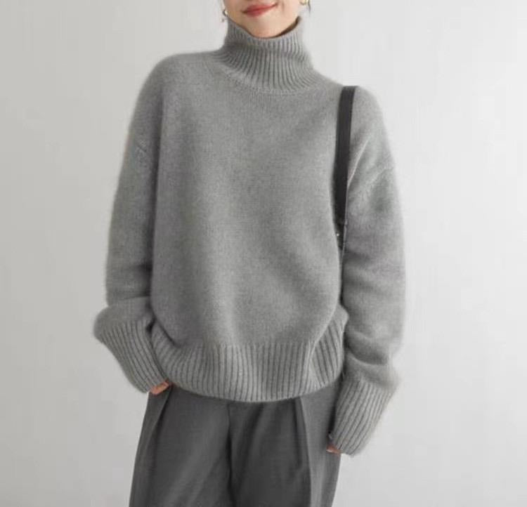 Korean Lazy High Collar Pullover