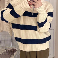 Loose Striped Plaid Hooded Jacket