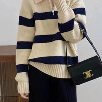 Loose Striped Plaid Hooded Jacket