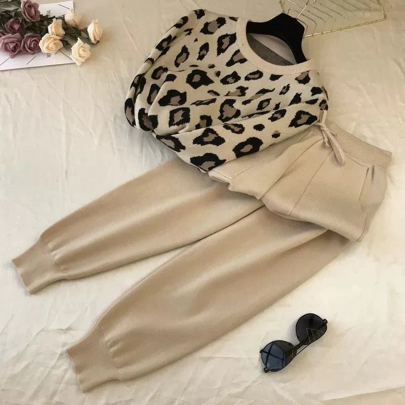 Leopard Pullover & Skinny Pants Set