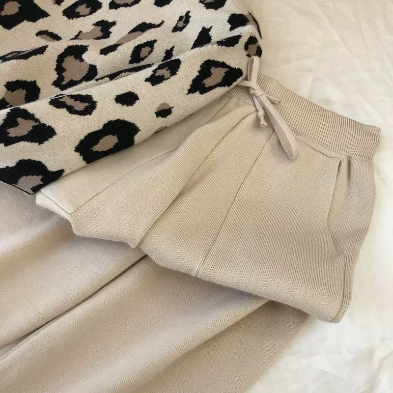 Leopard Pullover & Skinny Pants Set