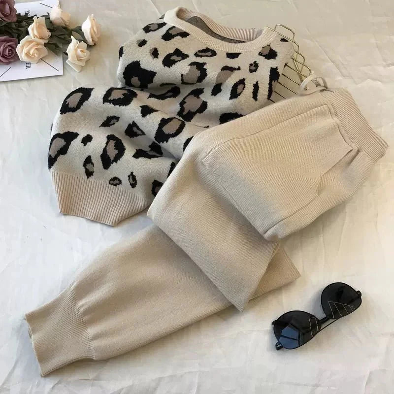 Leopard Pullover & Skinny Pants Set