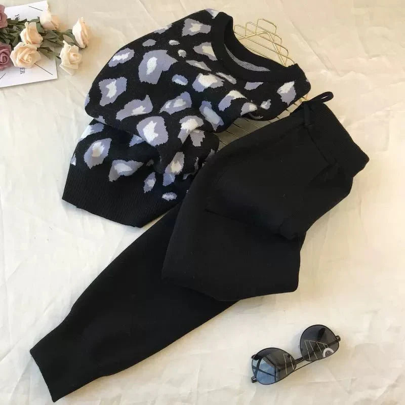 Leopard Pullover & Skinny Pants Set