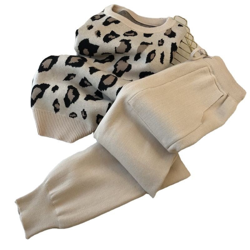 Leopard Pullover & Skinny Pants Set