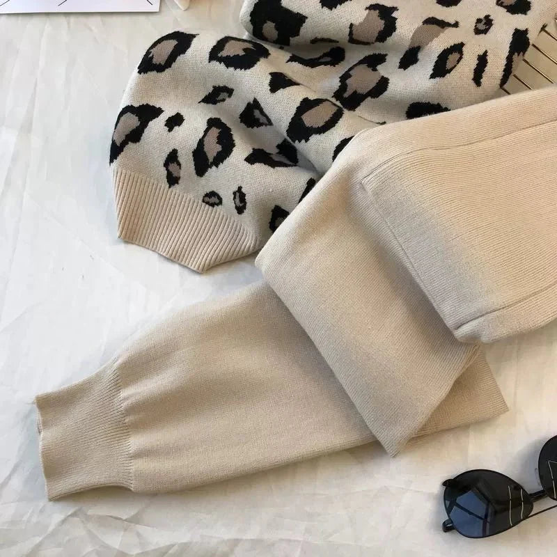 Leopard Pullover & Skinny Pants Set