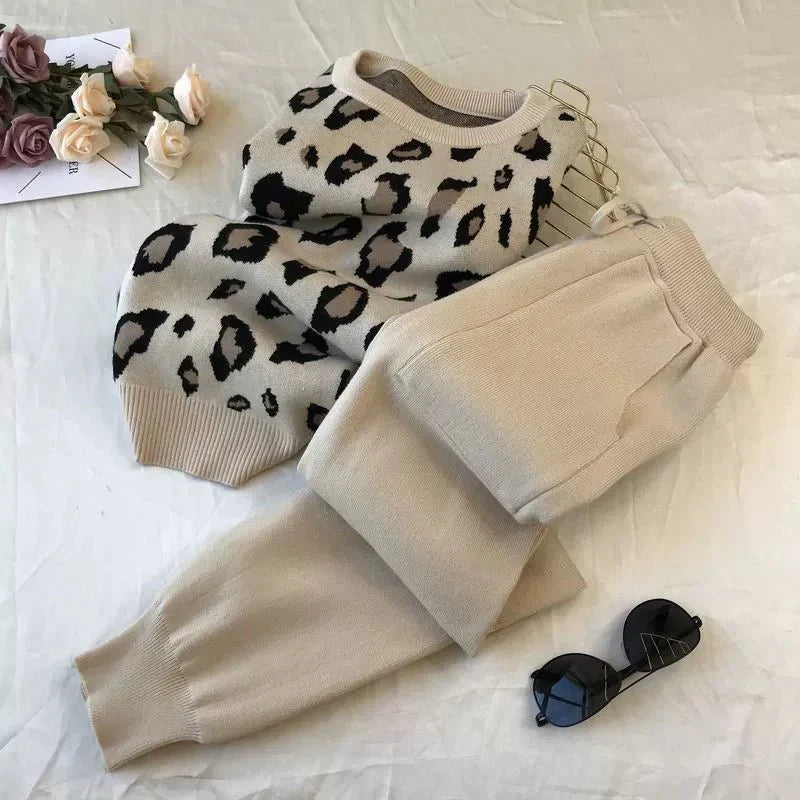 Leopard Pullover & Skinny Pants Set