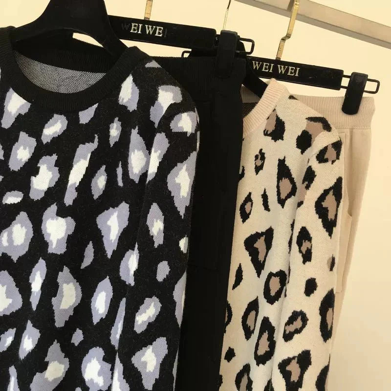 Leopard Pullover & Skinny Pants Set