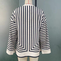 Striped Loose Long Sleeve Cardigan Shirt