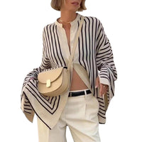 Striped Loose Long Sleeve Cardigan Shirt