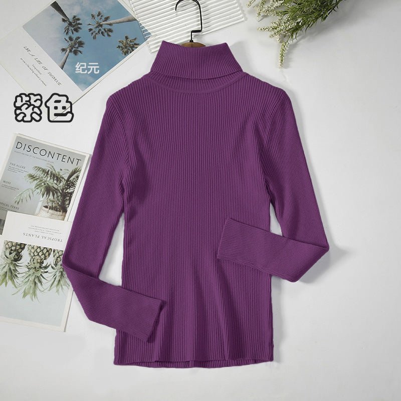 Solid High-Neck Korean Pullover