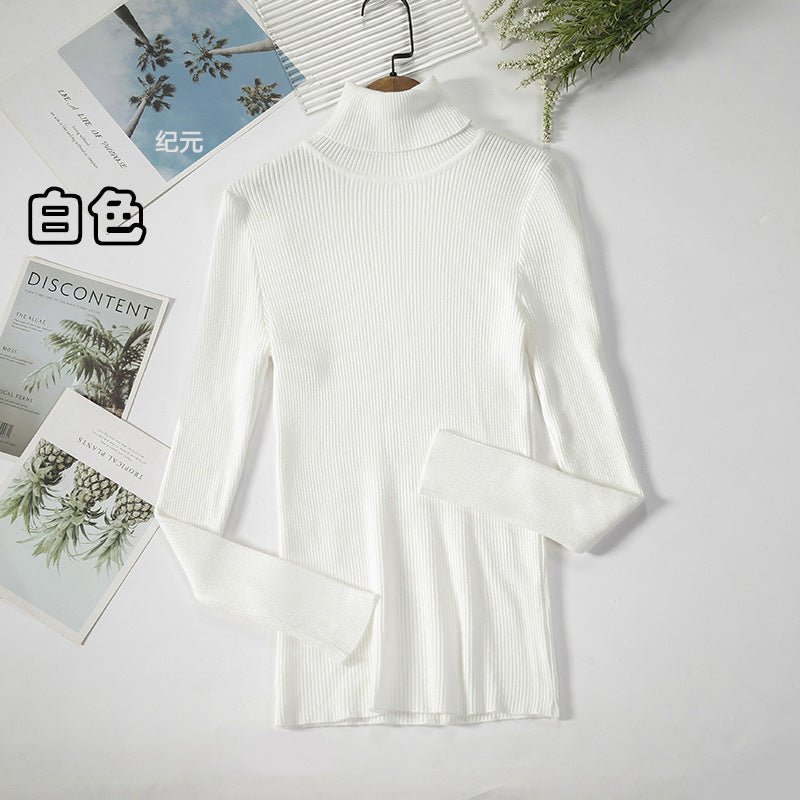 Solid High-Neck Korean Pullover