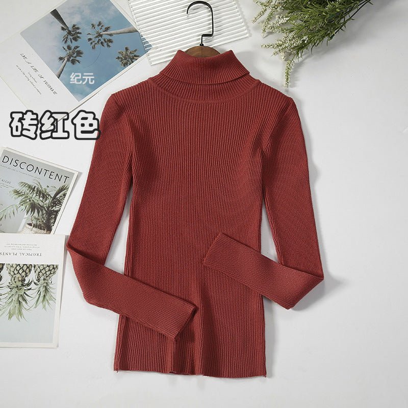 Solid High-Neck Korean Pullover