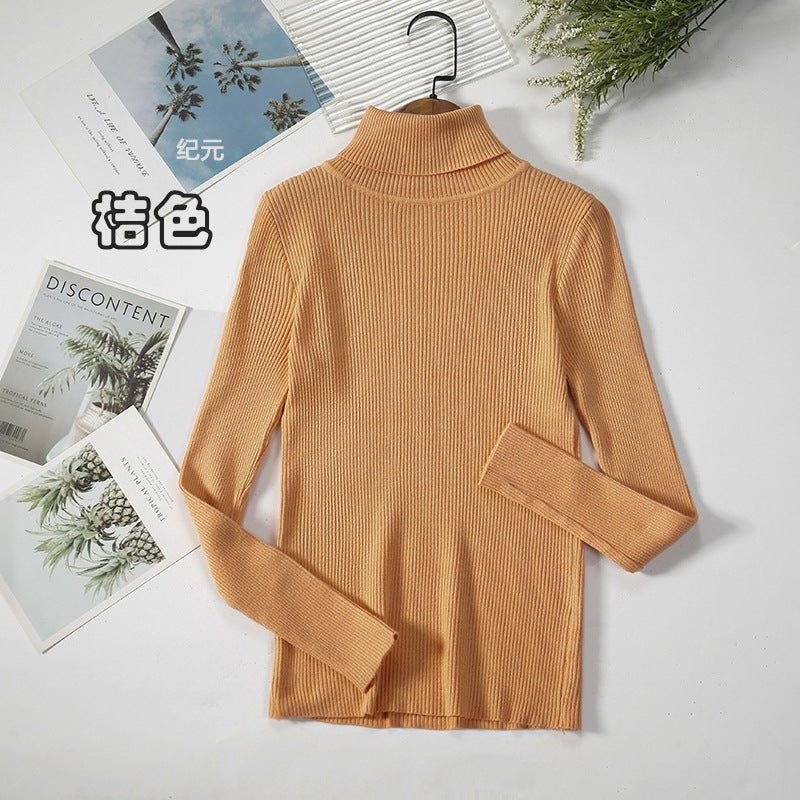 Solid High-Neck Korean Pullover
