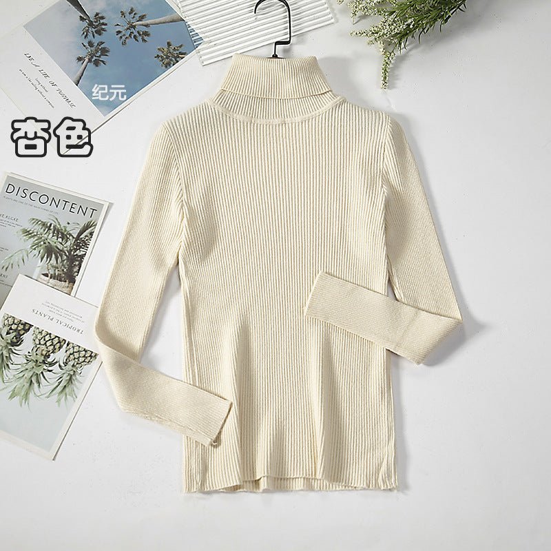 Solid High-Neck Korean Pullover