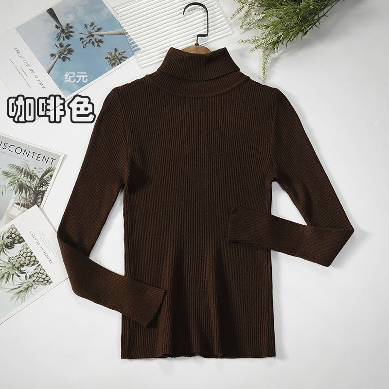 Solid High-Neck Korean Pullover