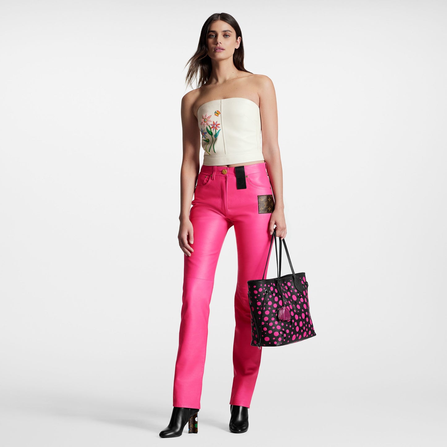 x YK Neverfull MM M46419 Noir Fuchsia
