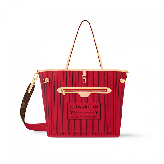 M12096 Neverfull Bandoulière Inside Out MM Monogram/Rouge Sari