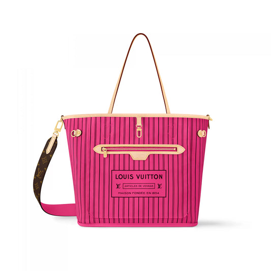 M12257 Neverfull Bandoulière Inside Out MM MMonogram/Rose Pondichery