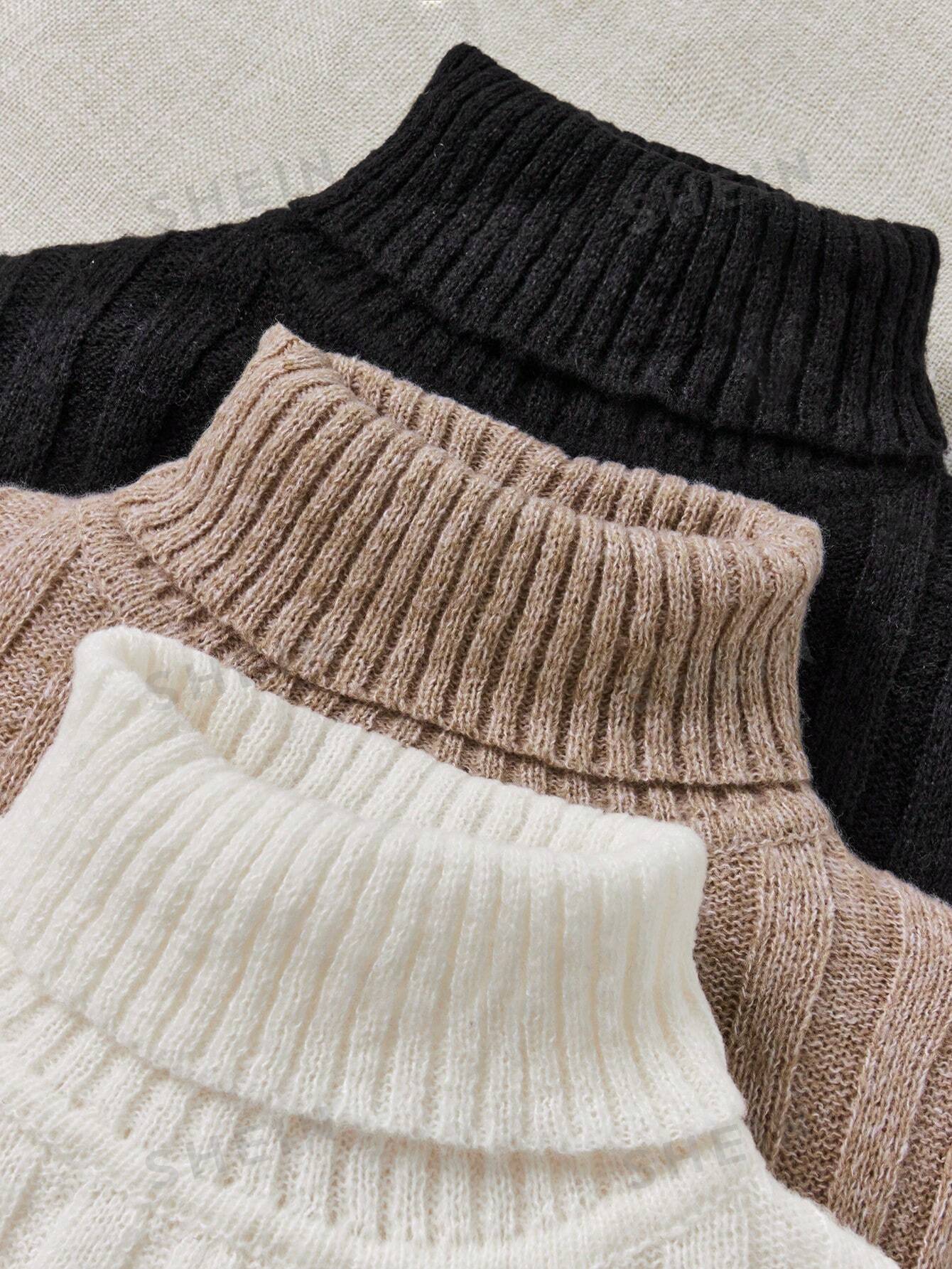 LUNE 3-Piece Ribbed Turtleneck Set