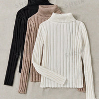 LUNE 3-Piece Ribbed Turtleneck Set