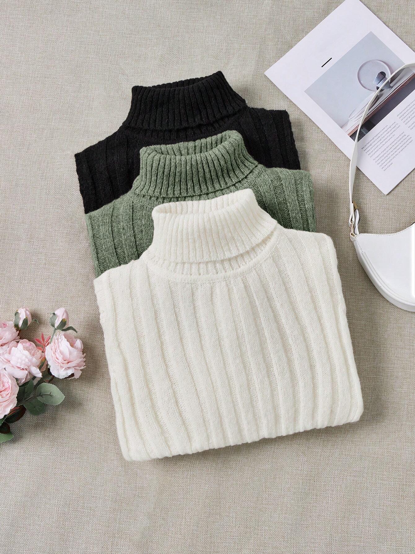 LUNE 3-Piece Ribbed Turtleneck Set