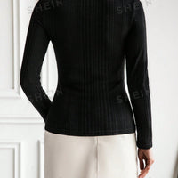 LUNE Button Detail Mock Neck Tee