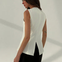 White Metallic Office Blazer