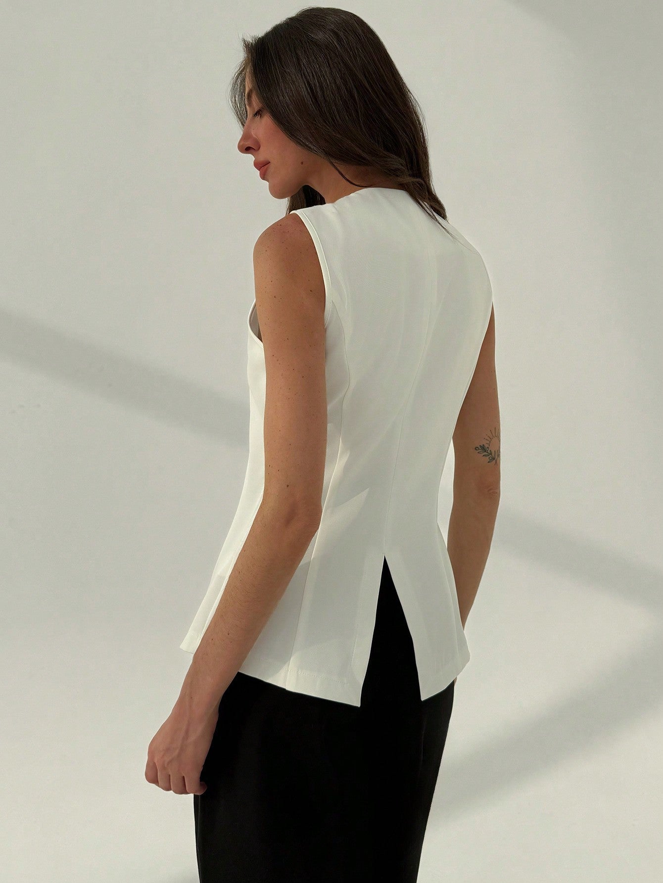 White Metallic Office Blazer