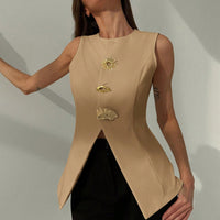 White Metallic Office Blazer