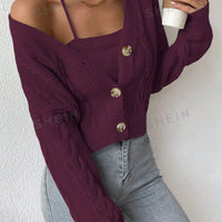 MOOSTA Cable Knit Cardigan & Cami Set