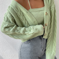 MOOSTA Cable Knit Cardigan & Cami Set