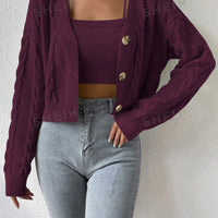 MOOSTA Cable Knit Cardigan & Cami Set