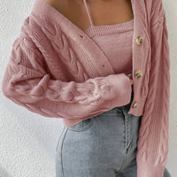 MOOSTA Cable Knit Cardigan & Cami Set