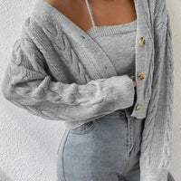 MOOSTA Cable Knit Cardigan & Cami Set