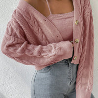 MOOSTA Cable Knit Cardigan & Cami Set