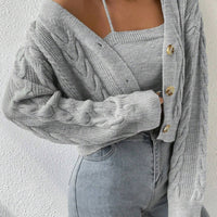 MOOSTA Cable Knit Cardigan & Cami Set