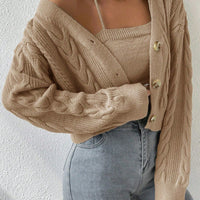 MOOSTA Cable Knit Cardigan & Cami Set