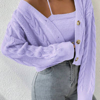 MOOSTA Cable Knit Cardigan & Cami Set