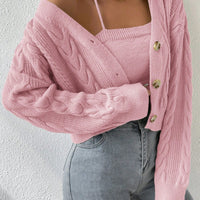 MOOSTA Cable Knit Cardigan & Cami Set