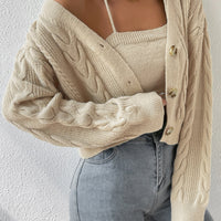 MOOSTA Cable Knit Cardigan & Cami Set