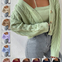 MOOSTA Cable Knit Cardigan & Cami Set