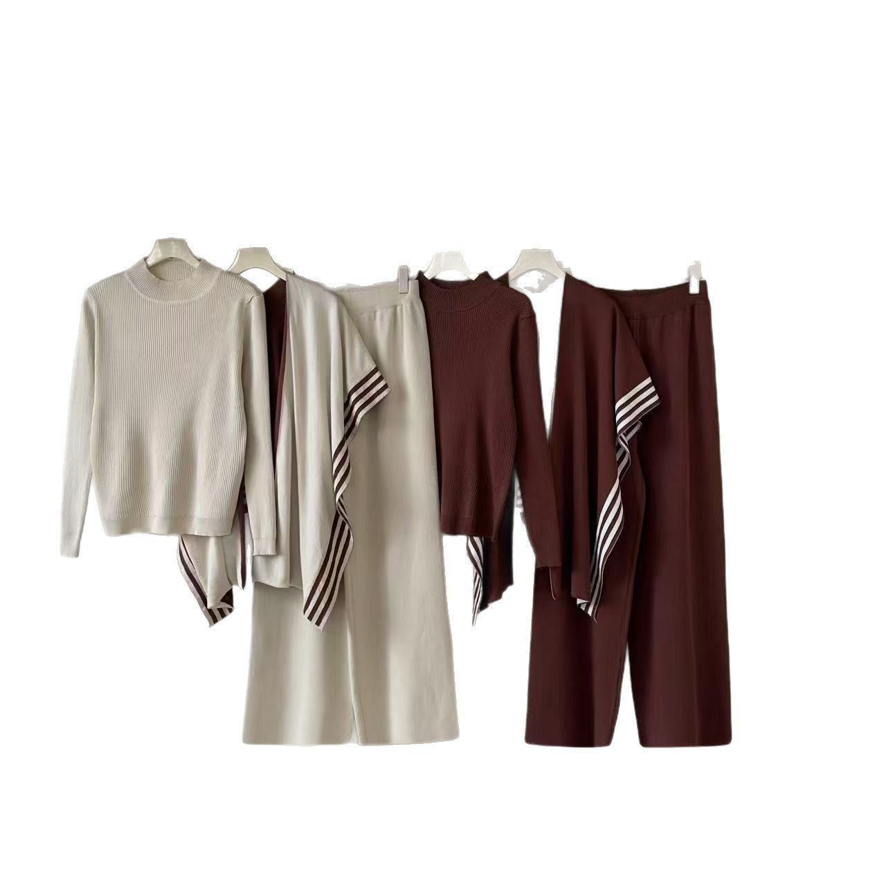 Solid Long Sleeve Commuter Pants Set