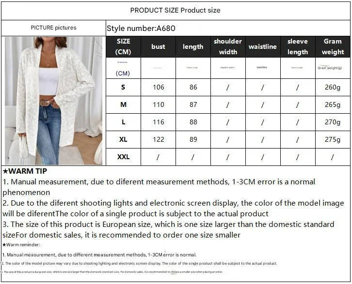 Long Color Jacquard Knit Cardigan